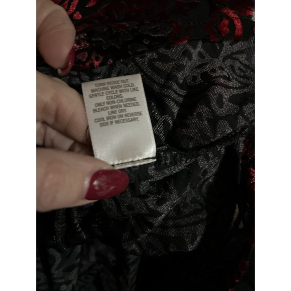 Dress Barn Floral Mesh Top Burnout Velvet Gothic Grunge Whimsigoth Y2K Sz 1X - Picture 11 of 12